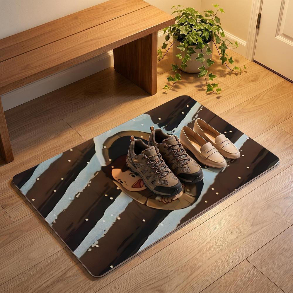 H-heidiS ANIMATION FILM Floor Mat Diatomite Bath Mat Super Absorbent Non-slip Easy To Clean Suitable For Bathroom Kitchen