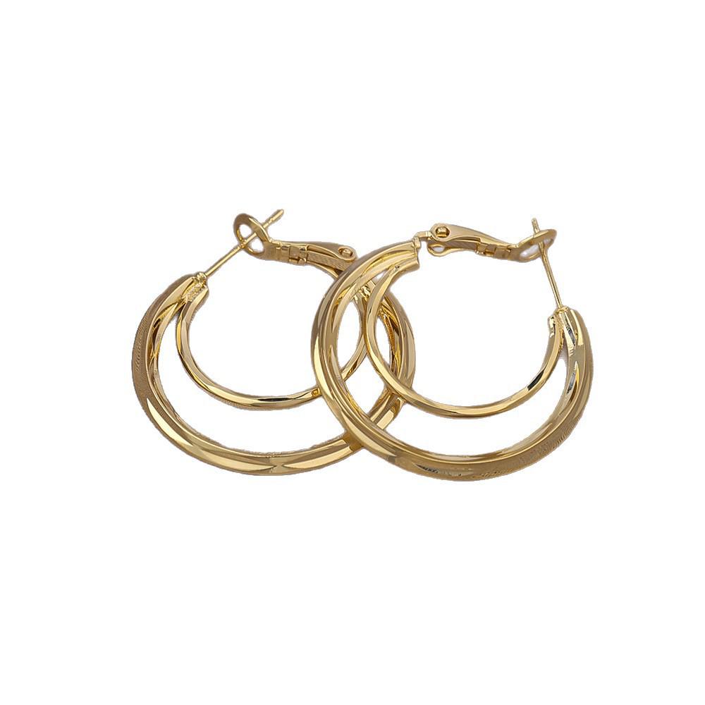 2025 Trendy European & American Non-Fading Copper Circle Earrings - Sweet & Cool Influencer Style.