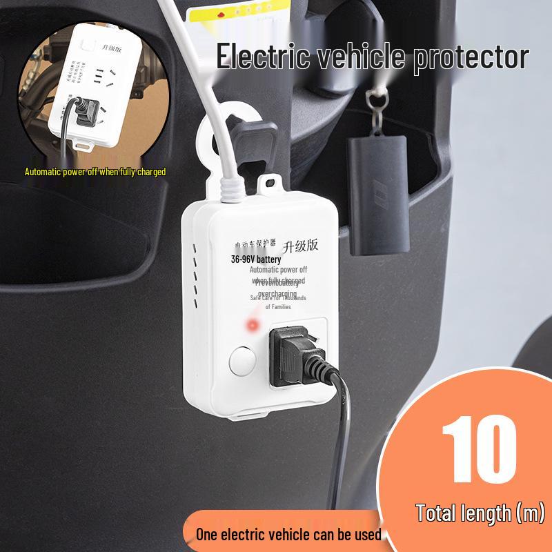 Smart Socket with Auto-Off Electric Vehicle Charging Protector – Anti-Overcharge Extension for E-Bikes