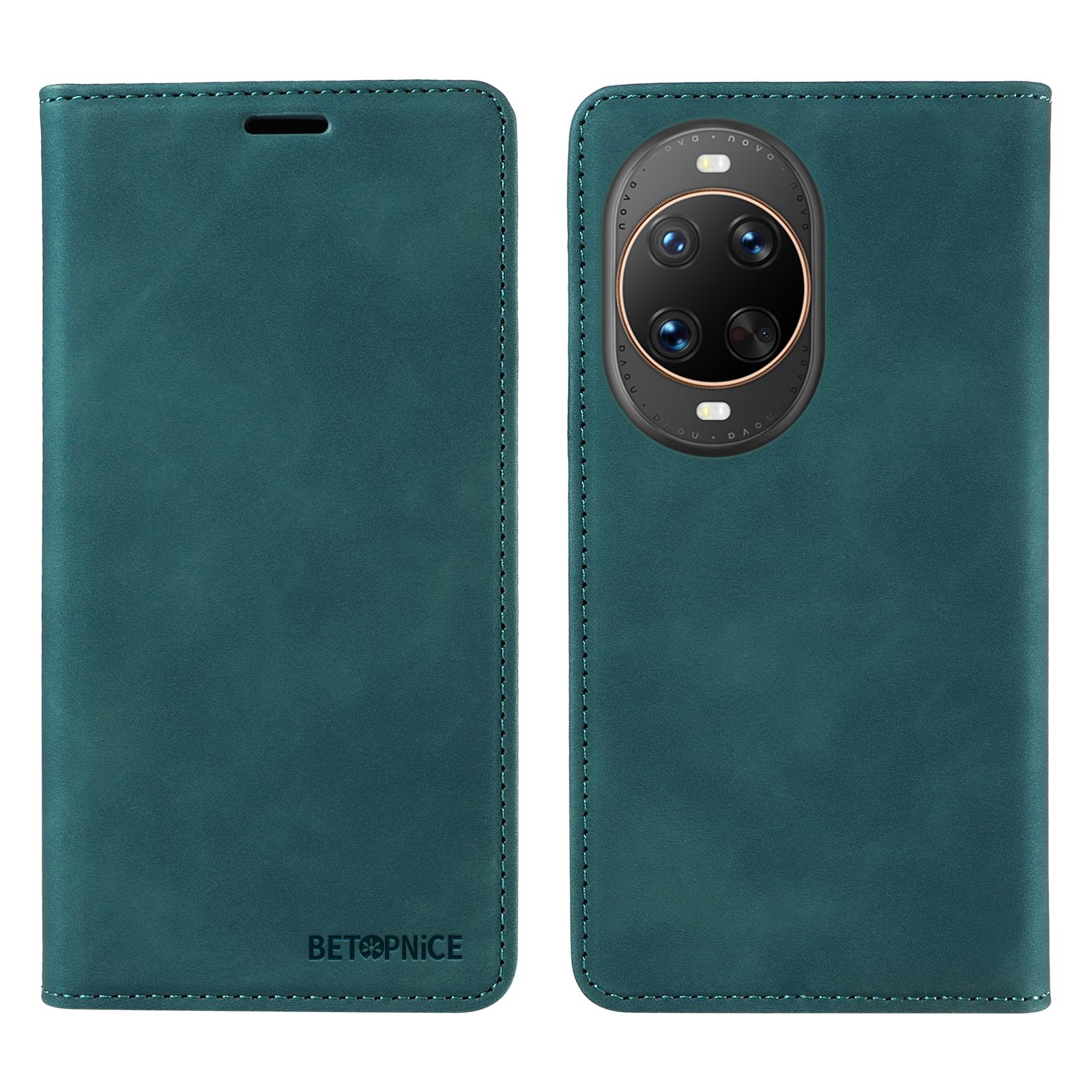 

For Huawei nova 14 Ultra 5G Case BETOPNICE Magnetic Closure RFID Blocking Wallet Stand Leather Phone Cover Green