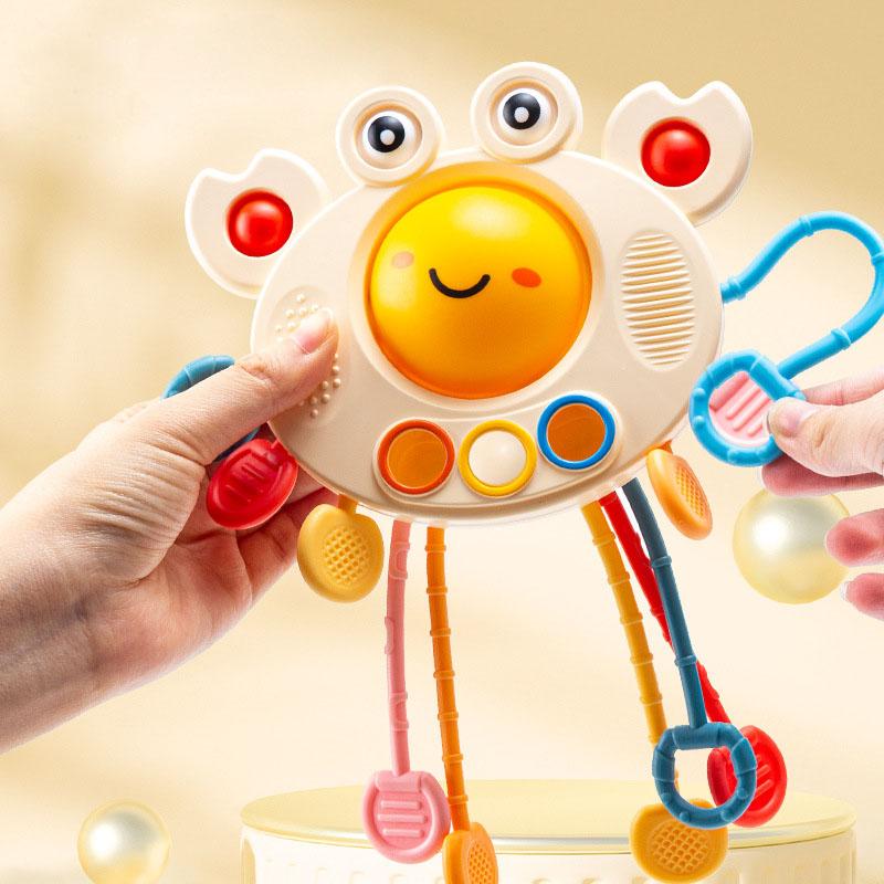 Baby Can Chew Cute And Fun Crabs To Exercise Fine Hand Movements Pull Rope Puzzle Early Education Toys