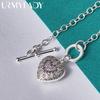 Bracelet en argent Sterling 925 avec pendentif en forme de cœur et de Zircon pour femmes, chaîne OT pour fête de mariage, bijoux à la mode