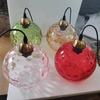 Nordic Embossed Colorful Glass Sphere Pendant Light for Bedroom, Bedside, or Restaurant Bar.