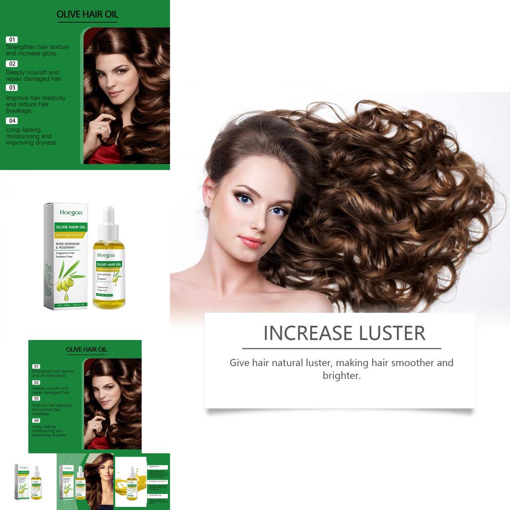 Hoegoa Olive Hair Care Oil Deeply Moisturizing And Nourishing Smooth Shine Treatment 50ml