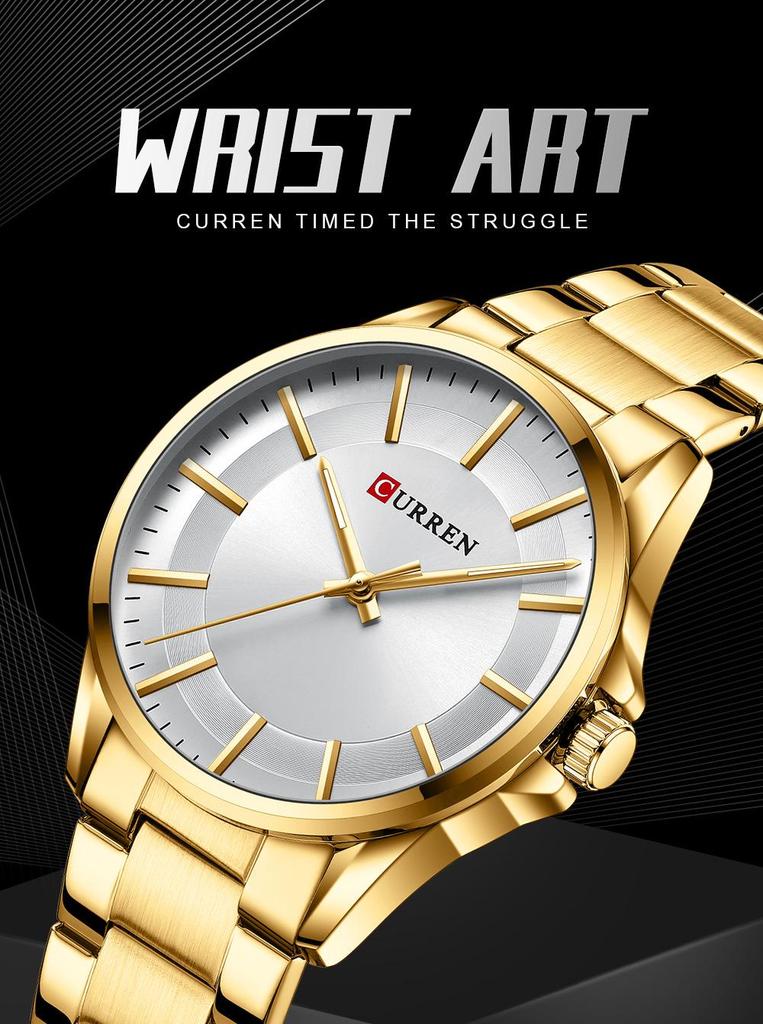 CURREN 8429 Men's Business Casual Quartz Steel Band Wristwatch