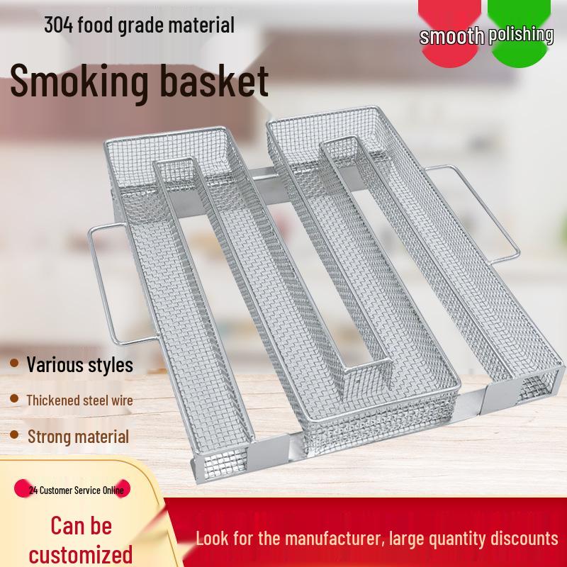 Rechteckiger Barbecue-Grill Kaltrauchgenerator - Runde 304 Edelstahl Räucherbox