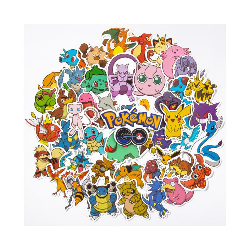 (50pcs) New Pokemon Anime Stationary Set Pikachu Cartoon Pencil Ruler Eraser Pencil Sharpener Mini Notebook Set Student Figure Toys Gift