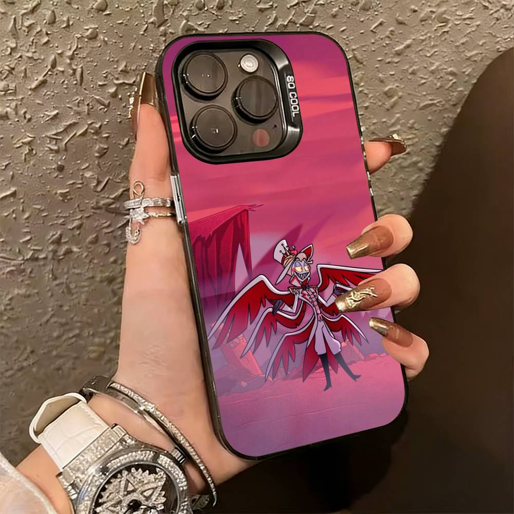 PC-Hazbin H-Hotel Alastor Phone Case For iPhone 17,16,15,14,13,12,11 Plus,Pro Max,XS,Colorful Silver Phone case Funda Cover