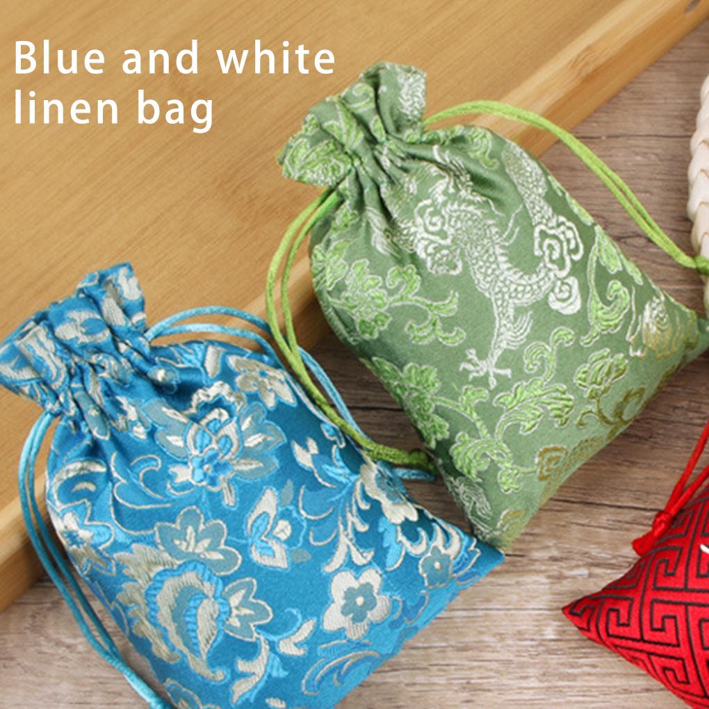 Drawstring Embroidery Sachet Blessings Jewelry Gifts Bag Office Bedroom Hanging Door Window Car Rear Review Pendant