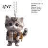 Kawaii Cat Keychain Accessories Acrylic Car Hanging Decor, Cute 2D Flat Rearview Mirror Small Figurine Pendant, Accessories, Creative Gifts for Teens