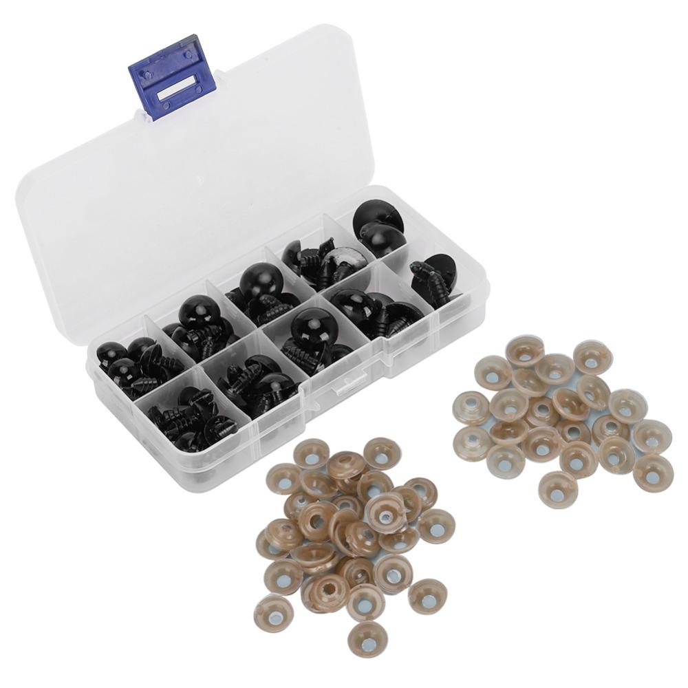 52pcs Black DIY Bear Eyes 12-20MM Doll Safety Eyes Doll Making Hand Made Materials Handmade Dolls