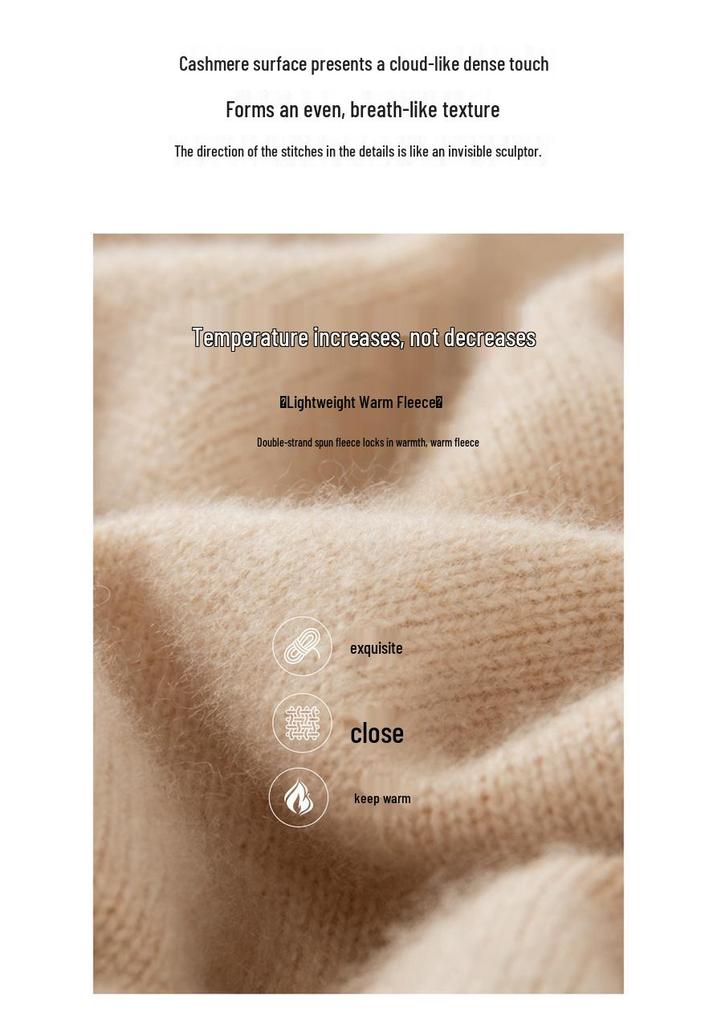 2025 Autumn/Winter Women's Cashmere Kitten Jacquard Long Sleeve Sweater - Round Neck