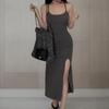 New ArrivalS Open Run Women S Slim Spandex SleeveleSS aSymmetrical Slit Long One