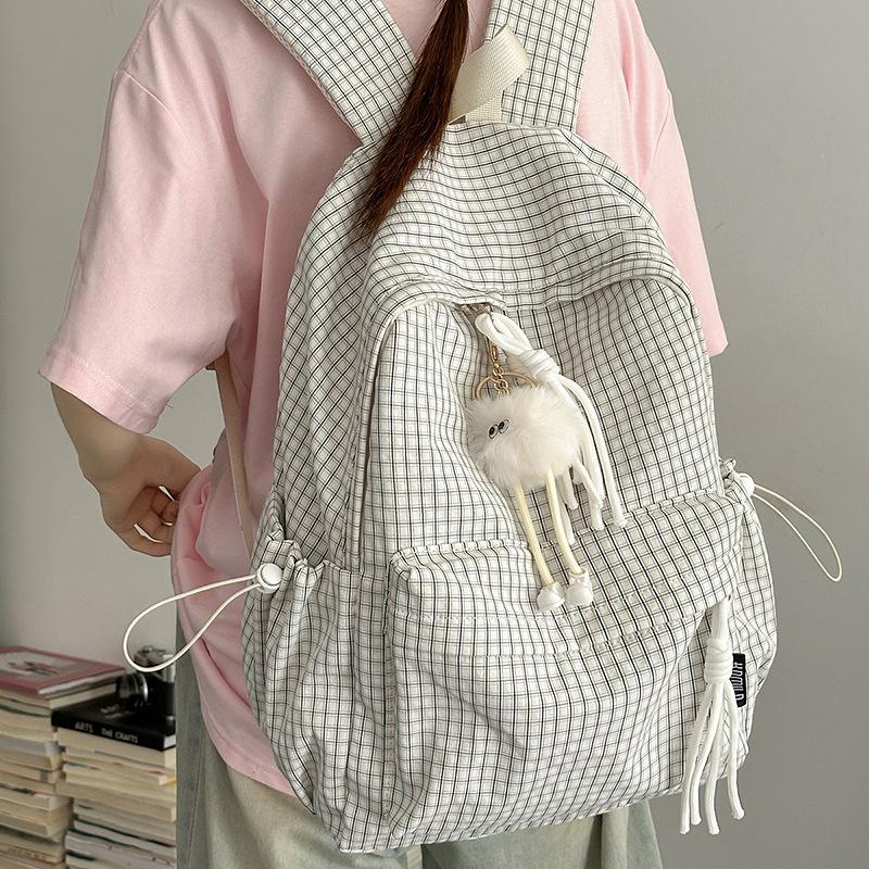 Schoolbag Girls Simple Campus Backpack Junior High School Student College Student Class Commuter Large Capacity Star School Bag Computer Bag
