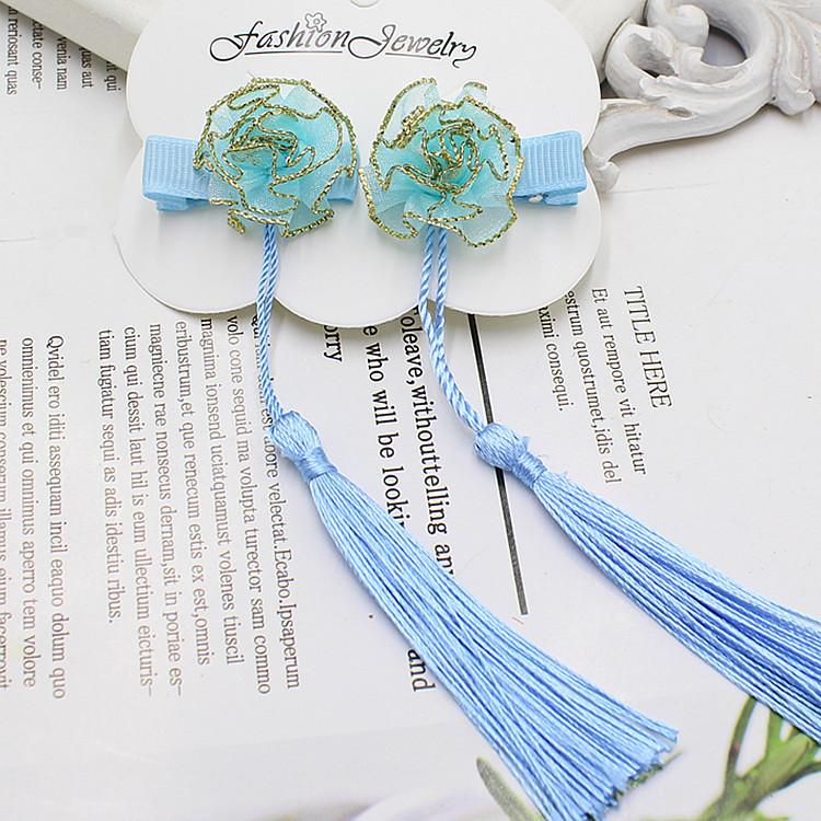 

2 шт., милые заколки для волос принцессы с китайскими цветами и кисточками, детские милые головные уборы, заколки для волос для девочек, заколки, заколки, аксессуары для волос