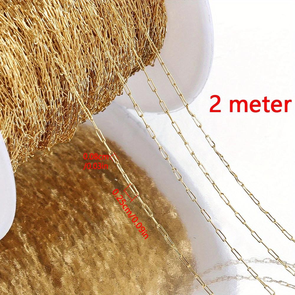 

2Meter No Fade Stainless Steel Gold Color Round Link Chains DIY Chain for Necklace Bracelet Waist Eyeglass Chain Jewelry Finding 2meter
