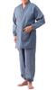Little Island Men's Refreshing Samue (Blue/Sizes 4L-5L) - Takashima Chijimi Fabric, Made In Japan, 100% Cotton, Top and Bottom Set