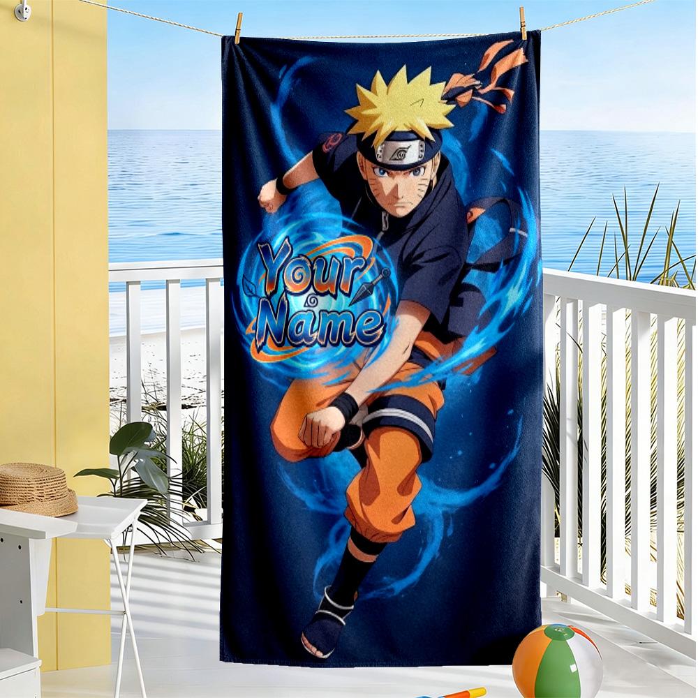 Naruto Character Customizable Name Beach Towel Super Soft Microfiber Quickdry Fabric Suitable for Sports Travel Swimming Yoga Bathroom Beach And Pool