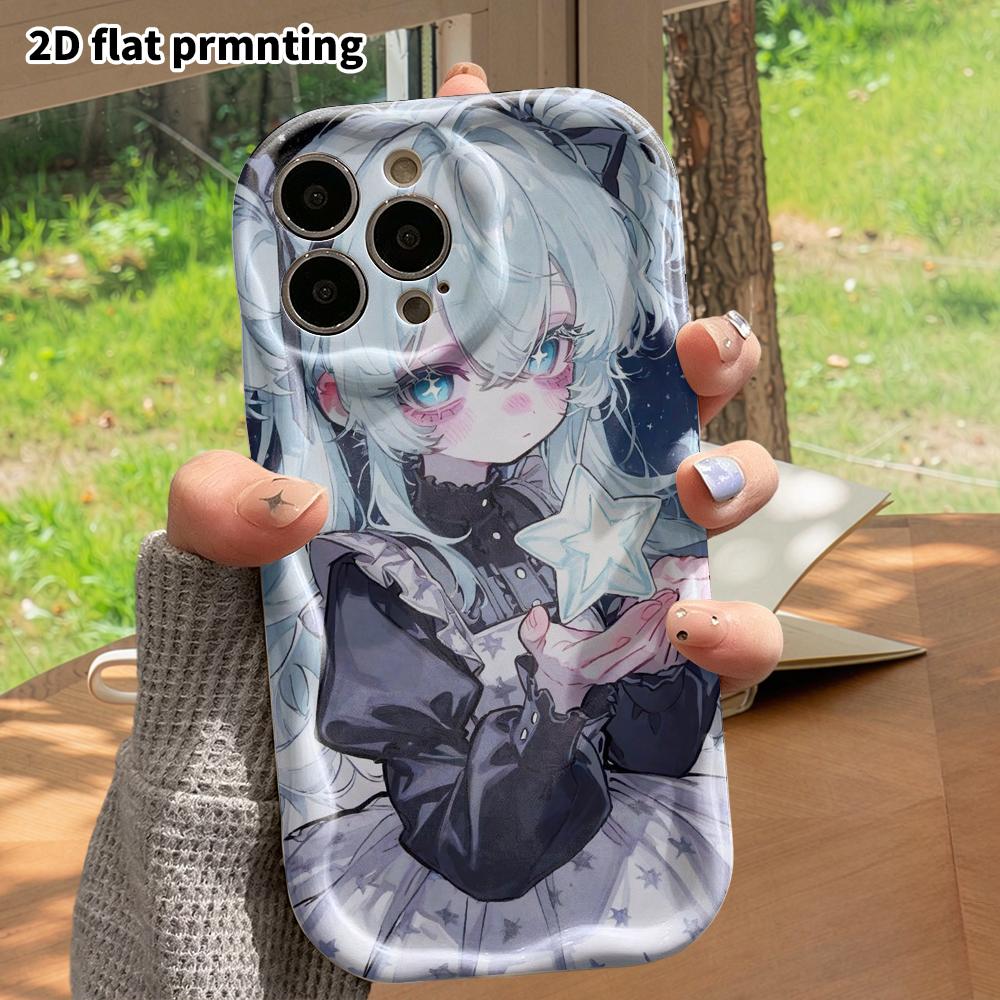 Phone Case: 2D Flat Design, Fits iPhone 12 Pro To 18, Phone Decoration, Gothic Star-holding Style, Perfect for Halloween and Christmas Gifts