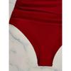 Solid Color Sexy  Ruffle Sleeve Cutout One Piece Swimsuit Twist Front Bathing Suit