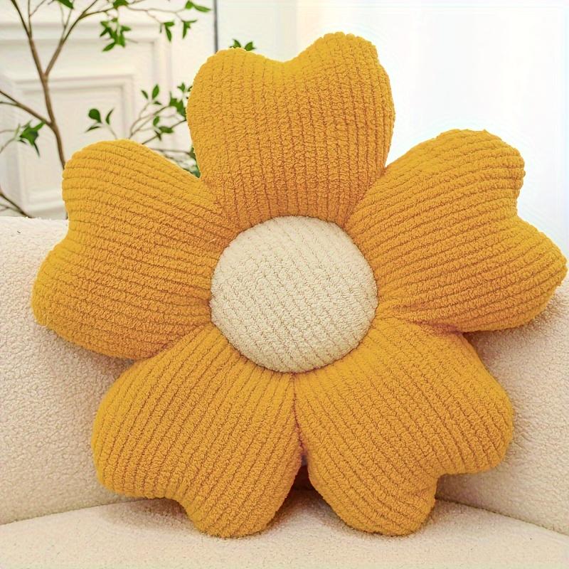 1pc Floral Knit Seat Cushion - Soft Breathable Five-Petal Flower Design, Washable Home Decor for Sofa, Dining Chair, or Table, Mixed Colors