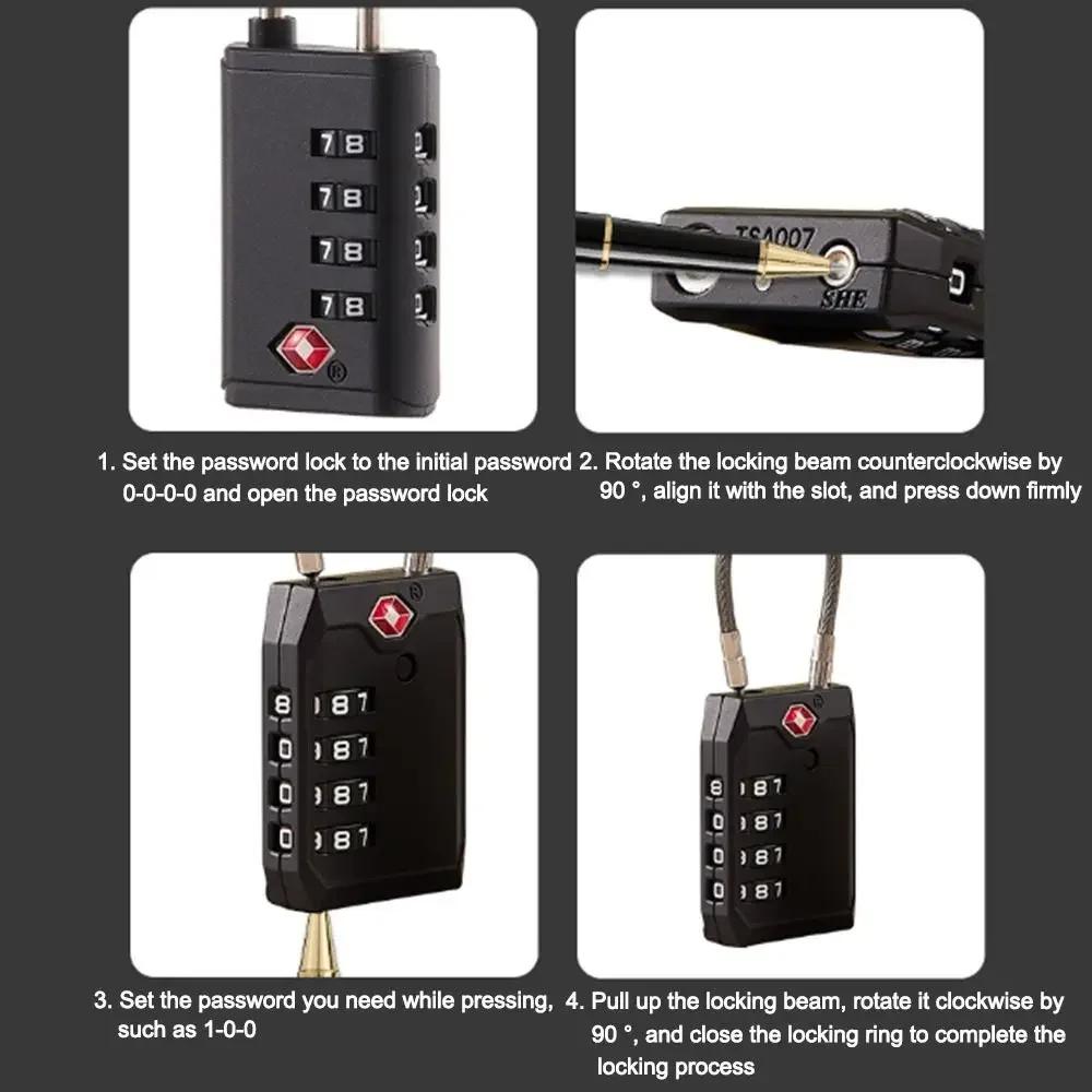 Creative TSA 4 Digit Combination Lock Anti-theft Security Tool Customs Password Lock Cabinet Padlock for Travel