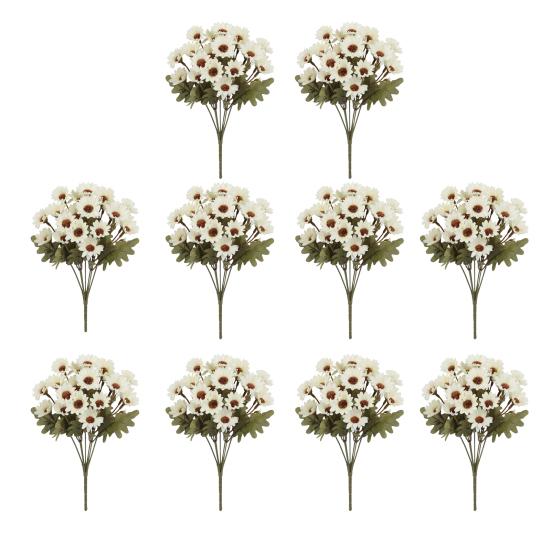 Artificial Mums Realistic Fake Fall Flowers UV Resistant Faux Chrysanthemums for Indoor Flower Arrangement Balcony Outdoor Porch Decor