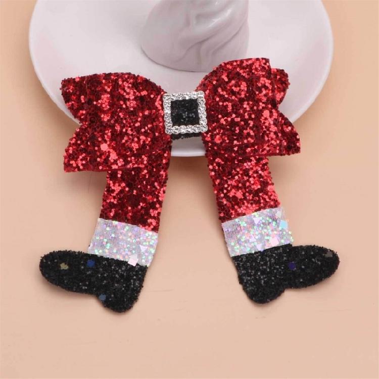 2PCS Boot Bowknot Hairpin Hair Clip Party Hair Ornament Christmas Bowknot Hair Clip Hair Accessory Suitable for Ladies