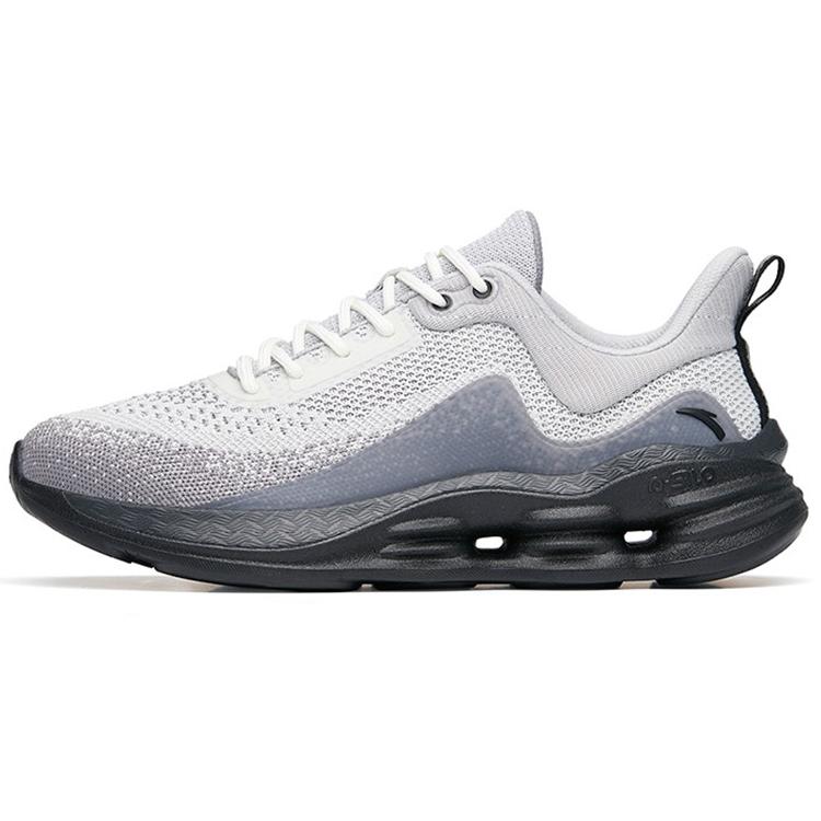 New Anta Cushioned Anti Slip Wear Resistant Breathable Lightweight Low Top Running Shoes Men's Gray 912217704-3