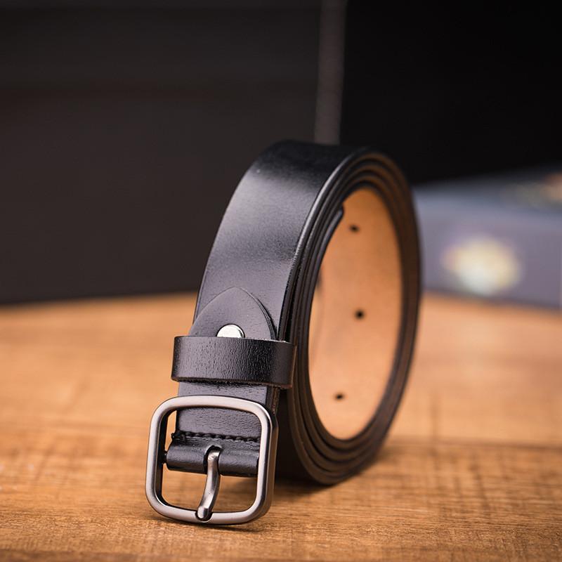 Elegant Leather Waist Belt Women Slim Design Simple Buckle Formal Use Casual