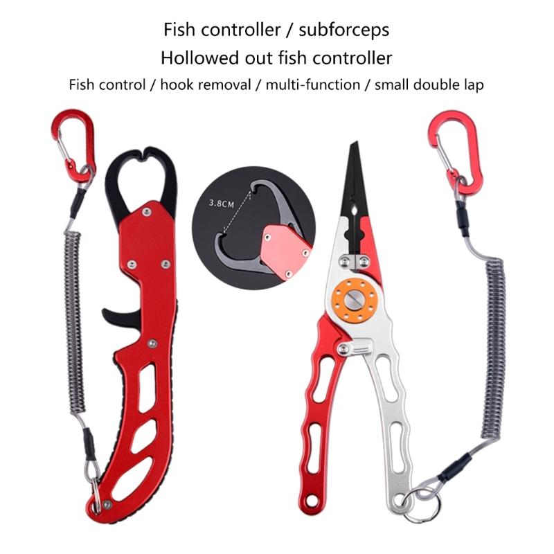 Multi-Function Fishing Pliers Fish Lip Grippers Hook Remover Portable Fishing Lines Cutter Scissors Comfortable Grip