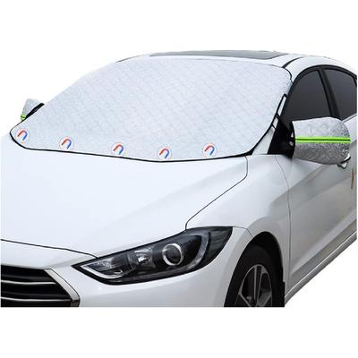 Car Windshield Snow Cover With 4 Layers Windproof Protection Defense Frost Sunlight, All Weather Winter & Summer Front Window Automotive Covers Sun &