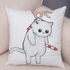 Cute Cartoon Cat Cushion Cover Decor Funny Lovely Pet Animal Print Pillowcase for Sofa Home Car Soft Plush Pillow Case xcm