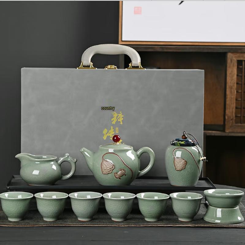 Traditional Chinese Ge Kiln Zen Tea Set