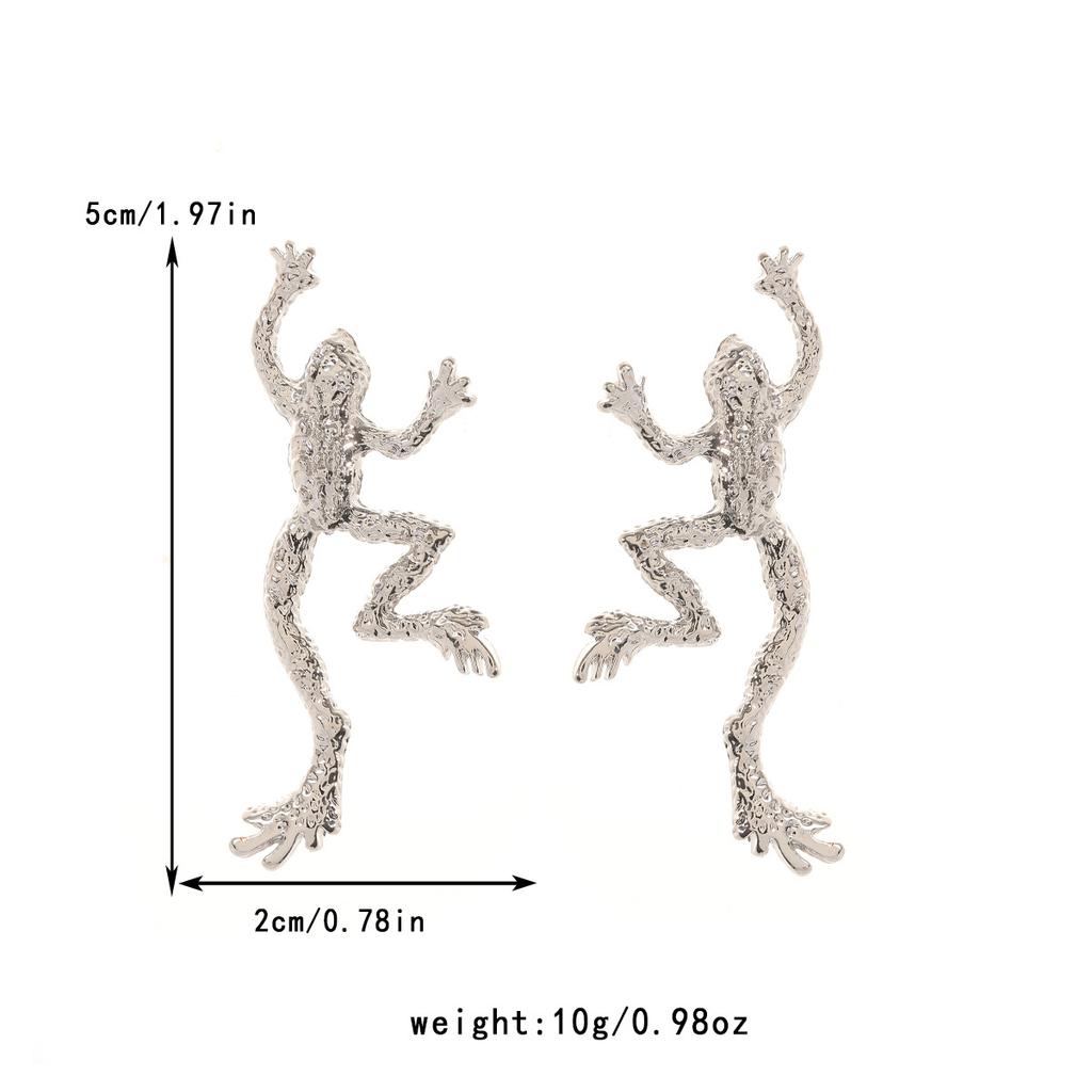 Exaggerated Minimalist Creative Stud Earrings Women Frog Shape Earrings Fashion Fun Jewelry Gifts for Friends Party Accessories