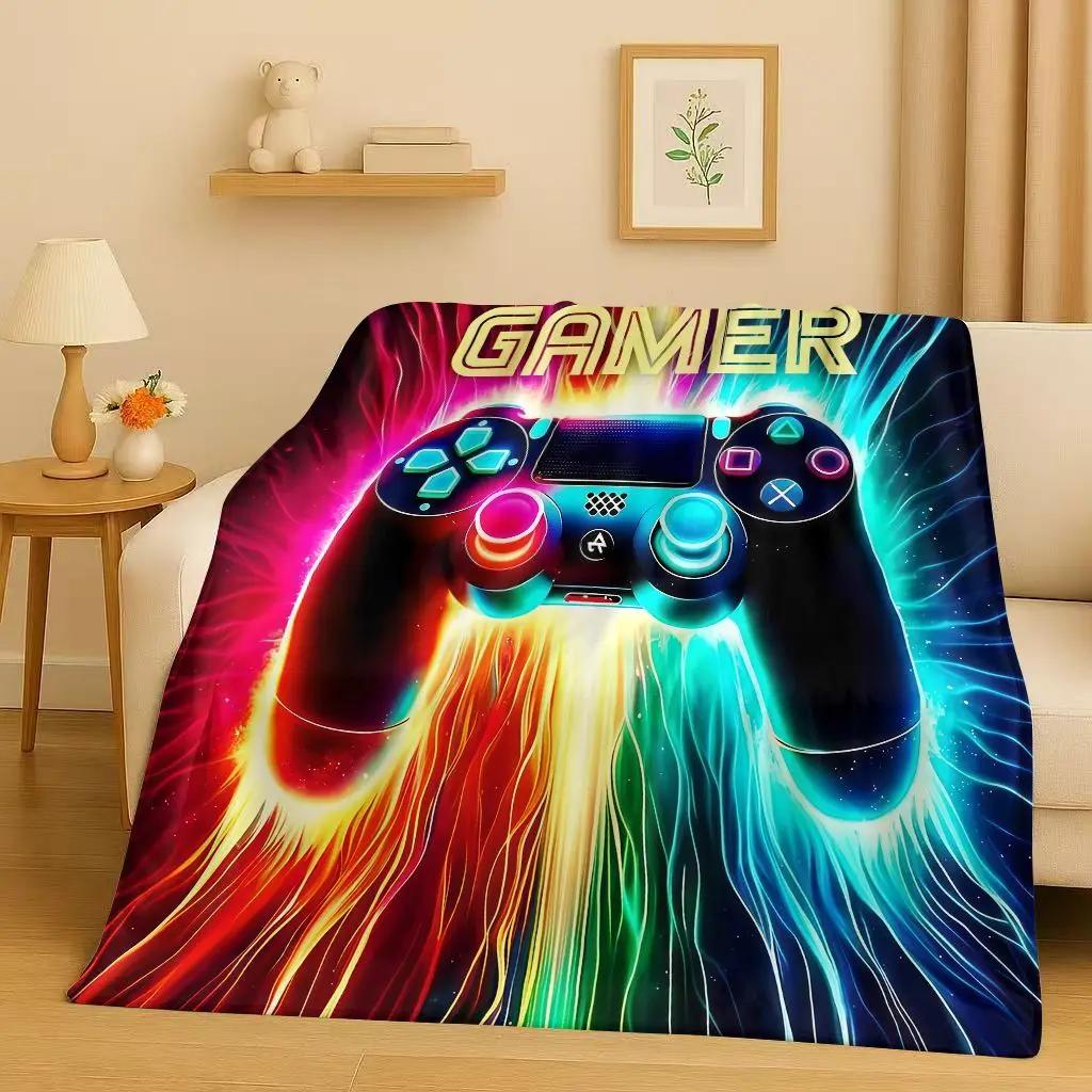 

Retro Game Zone Sign Gamer Controller Flannel Blanket,Ultra Soft Warm Plush Throw for Home Bedroom Bed Sofa Cover Kids Gift 75x90cm