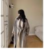 Korean High-Collar Gentle Gray Loose-Fit Wool Coat for Women - Autumn/Winter Fashion