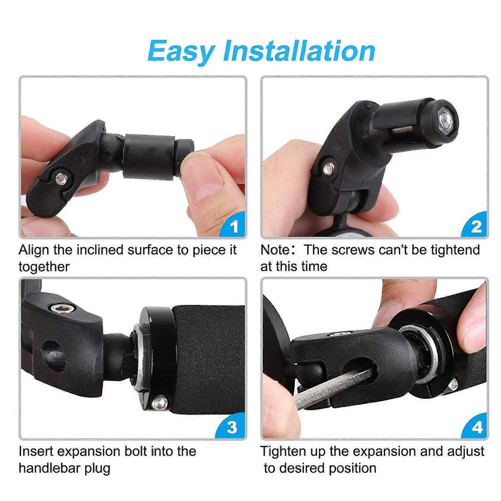 Bar End Bike Mirrors, HD Wide Angle Bicycle Rear View Mirrors, 360 Dregree Adjustable Rotation Handlebar Convex Mirror