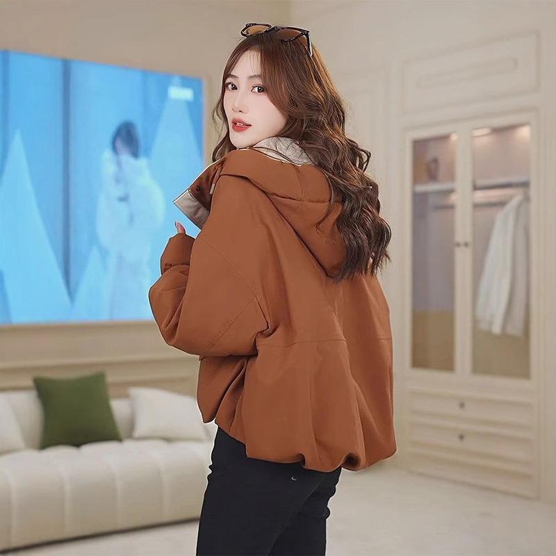 Short tooling down cotton clothes women's 2025 winter new loose casual fashion hooded pie overcome coat