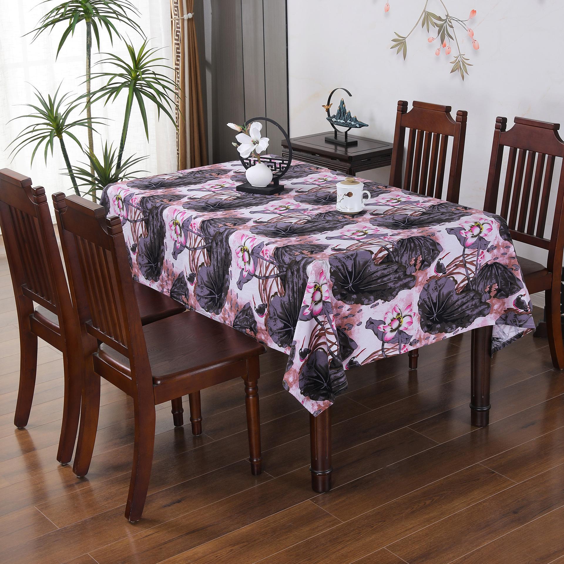 

Ретро 180 г хлопок цифровая печать скатерть чернила живопись украшения отель ресторан скатерть 140*140 фиолетовый