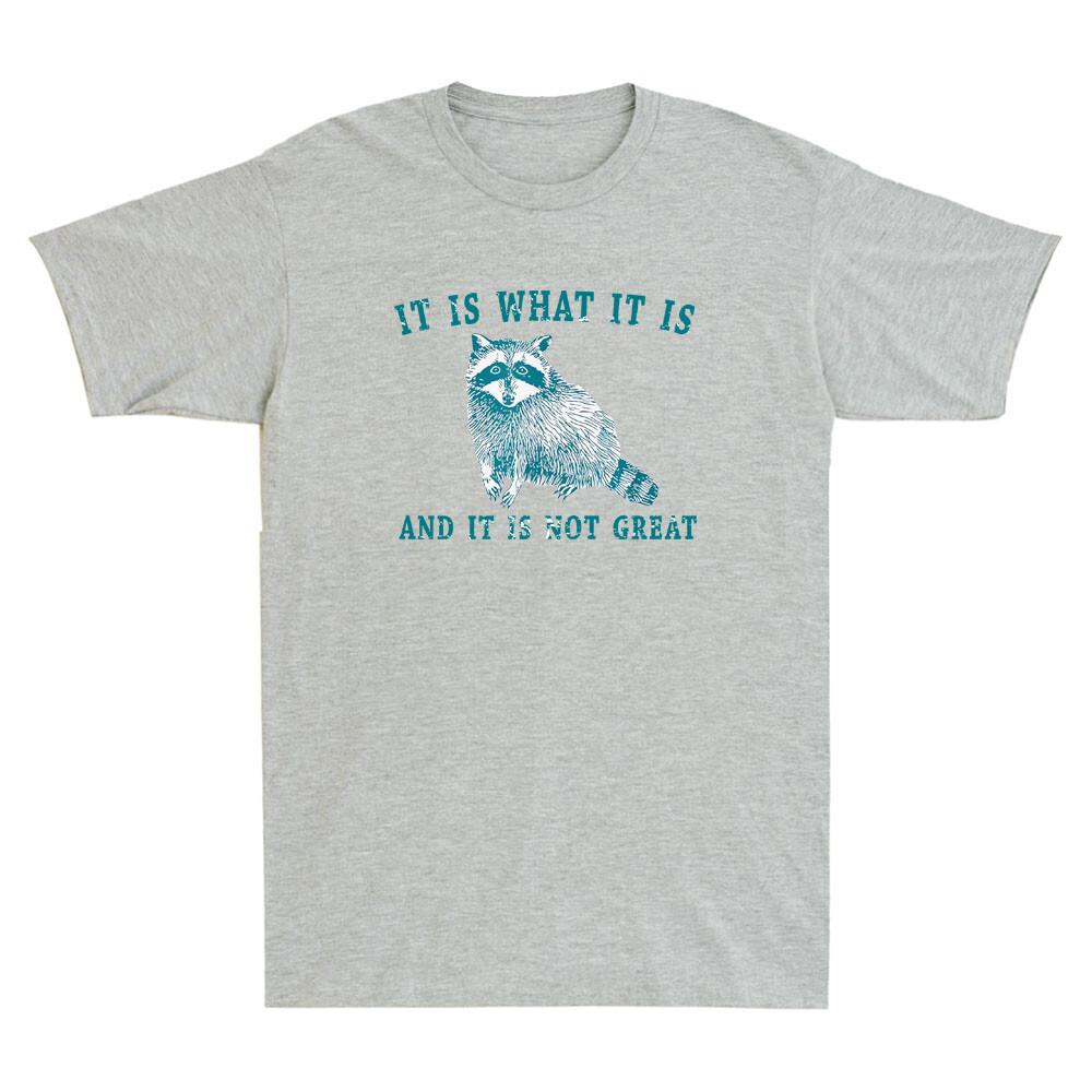 It Is What It Is And It Is Not Great Funny Raccoon Meme Sarcastic Unisex T-shirt XXXXL