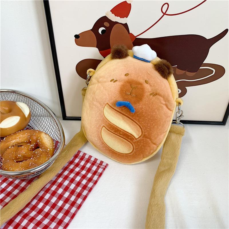New Creative Croissant Ugly Cute Bread Cute Funny Messenger Bag Girls Fun Mobile Phone Bag