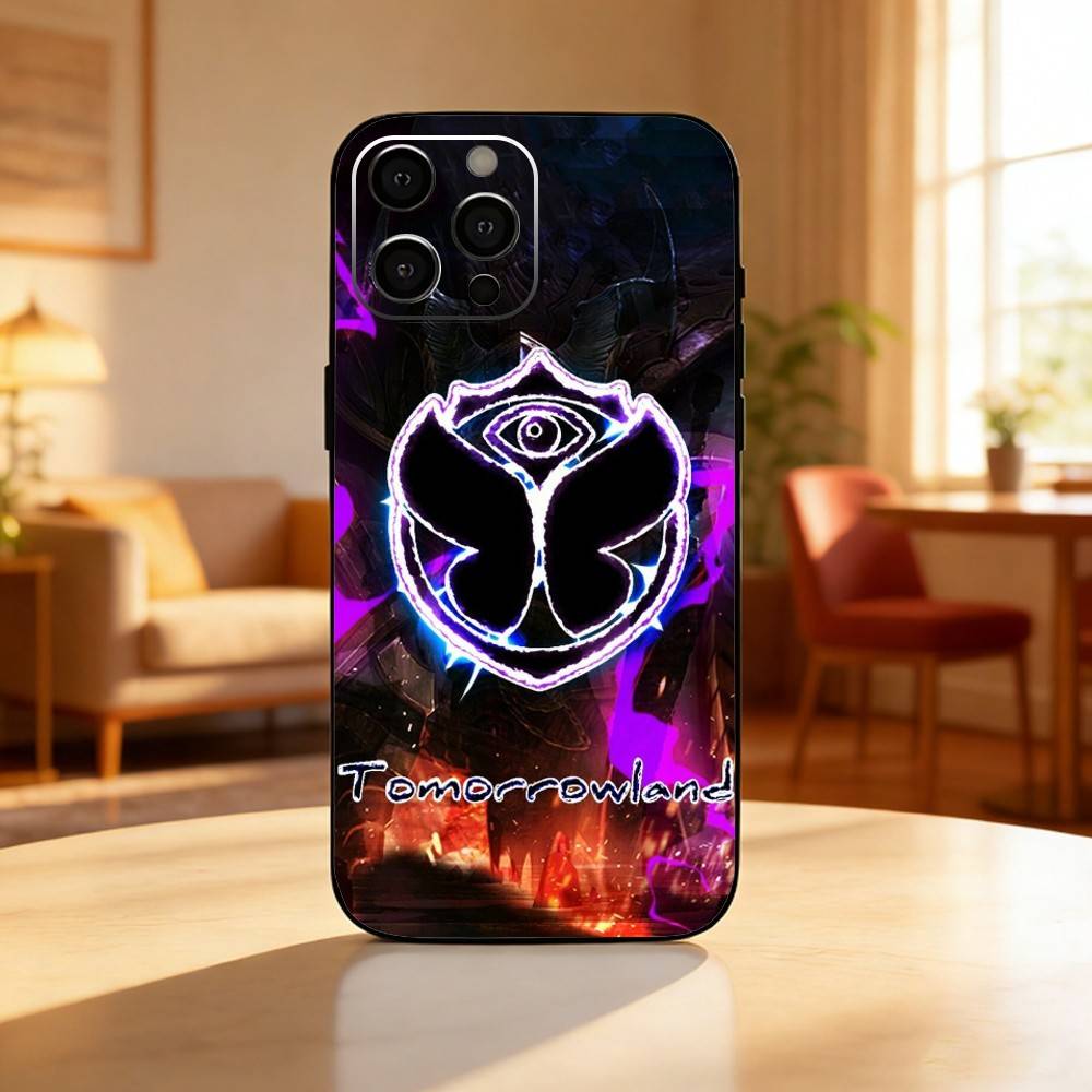 T-Tomorrowland Phone Case For iPhone17,16,15,14,13,12 Plus,Max Soft Silicone Black Cover