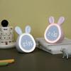 New Mini cartoon rabbit LED alarm clock night light for students dormitory digital display children wake up light USB charging