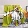 SpongeBob Cartoon Printed Flannel Blanket, soft throw for bedroom sofa, washable, Christmas present, great gift.