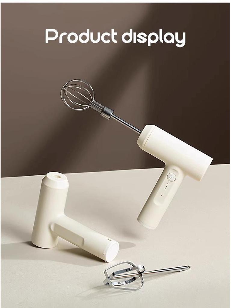 Rechargeable Stainless Steel Handheld Electric Egg Beater for Baking