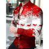 Men's Elegant 3D Printed Long Sleeve Shirts Turn Down Collar Party Casual Camisas Hombre Plus Size Streetwear Fashion Blouse