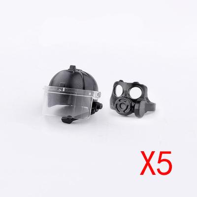 Military MOC Figure Building Blocks Explosion Proof Helmet Hat Gas Mask Kit SWAT Goggle Vest Belt Headset DIY Toy Gift K001
