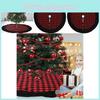 Luxurious Red And Black Plaid Velvet Christmas Tree Skirt Cozy Holiday Decor