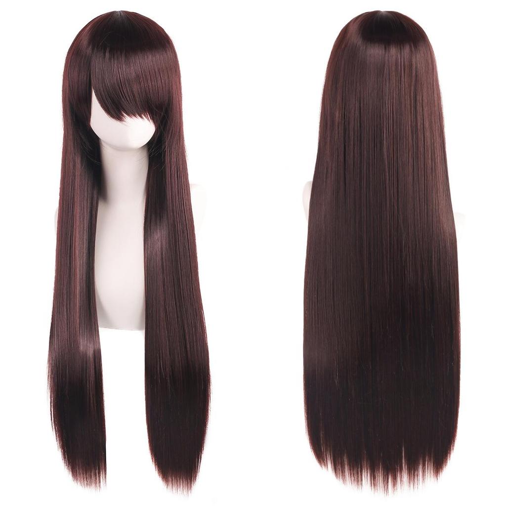 Mao Niang Stil 80cm Lange Gerade Cosplay Perücke, Unisex, Bunt und Vielseitig